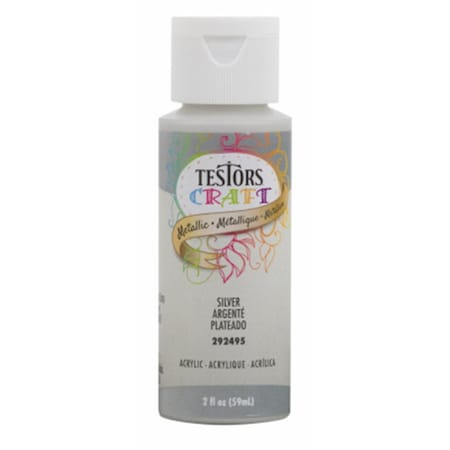 Testors 2 oz Silver Metallic Acrylic Craft Paint 223547